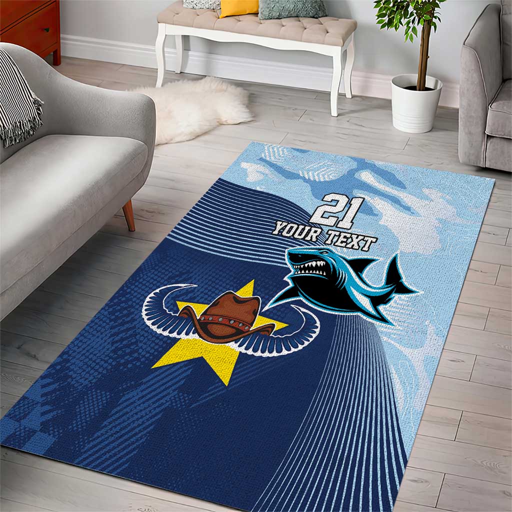 Sharks-Cowboys Rugby Custom Area Rug Half Dynamic Style - Vibe Hoodie Shop