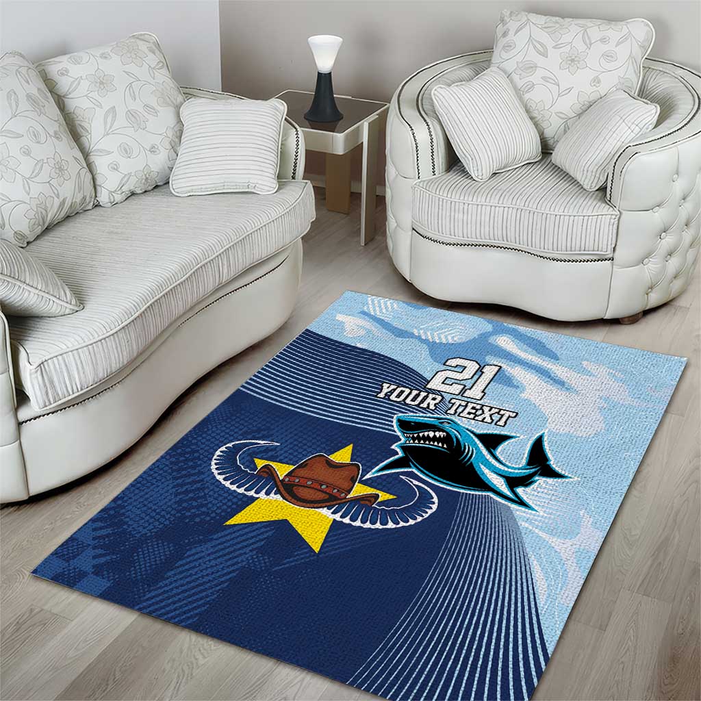 Sharks-Cowboys Rugby Custom Area Rug Half Dynamic Style - Vibe Hoodie Shop