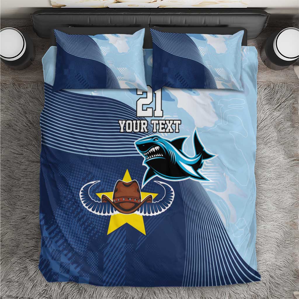 Sharks-Cowboys Rugby Custom Bedding Set Half Dynamic Style - Vibe Hoodie Shop