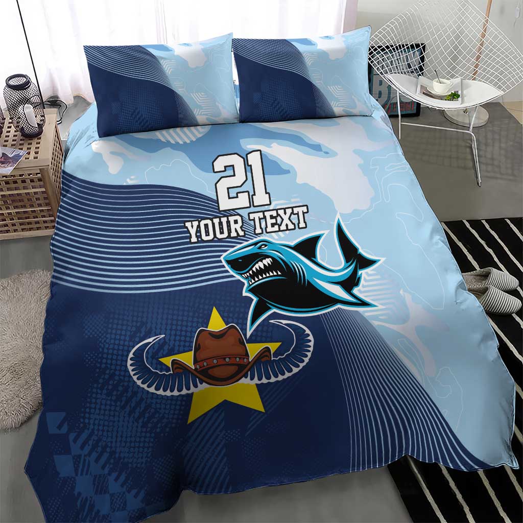 Sharks-Cowboys Rugby Custom Bedding Set Half Dynamic Style - Vibe Hoodie Shop