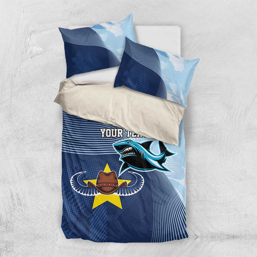 Sharks-Cowboys Rugby Custom Bedding Set Half Dynamic Style - Vibe Hoodie Shop
