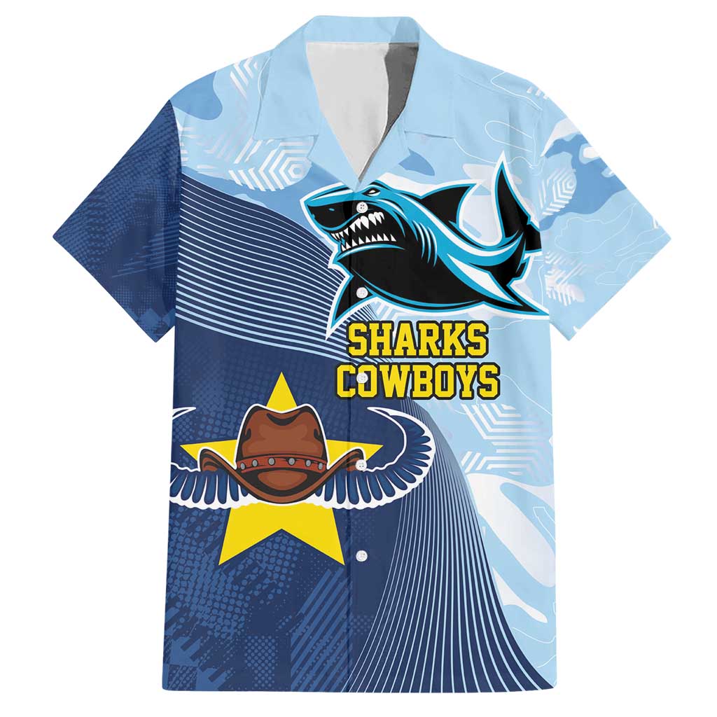 Sharks-Cowboys Rugby Custom Hawaiian Shirt Half Dynamic Style - Vibe Hoodie Shop