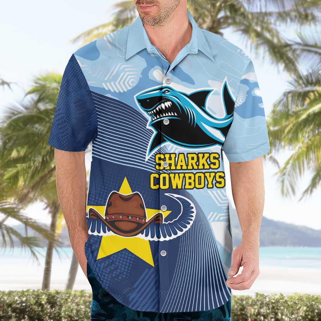 Sharks-Cowboys Rugby Custom Hawaiian Shirt Half Dynamic Style - Vibe Hoodie Shop