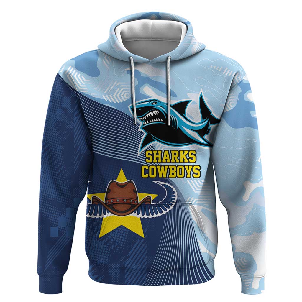 Sharks-Cowboys Rugby Custom Hoodie Half Dynamic Style LT9 - Vibe Hoodie Shop