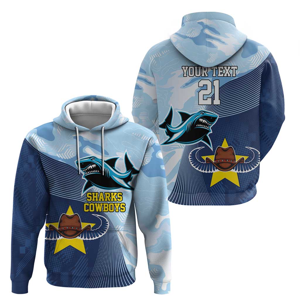Sharks-Cowboys Rugby Custom Hoodie Half Dynamic Style LT9 - Vibe Hoodie Shop