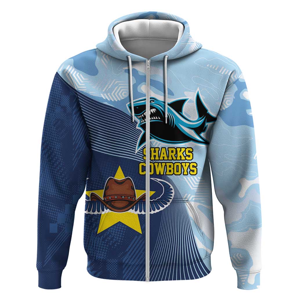 Sharks-Cowboys Rugby Custom Hoodie Half Dynamic Style LT9 - Vibe Hoodie Shop