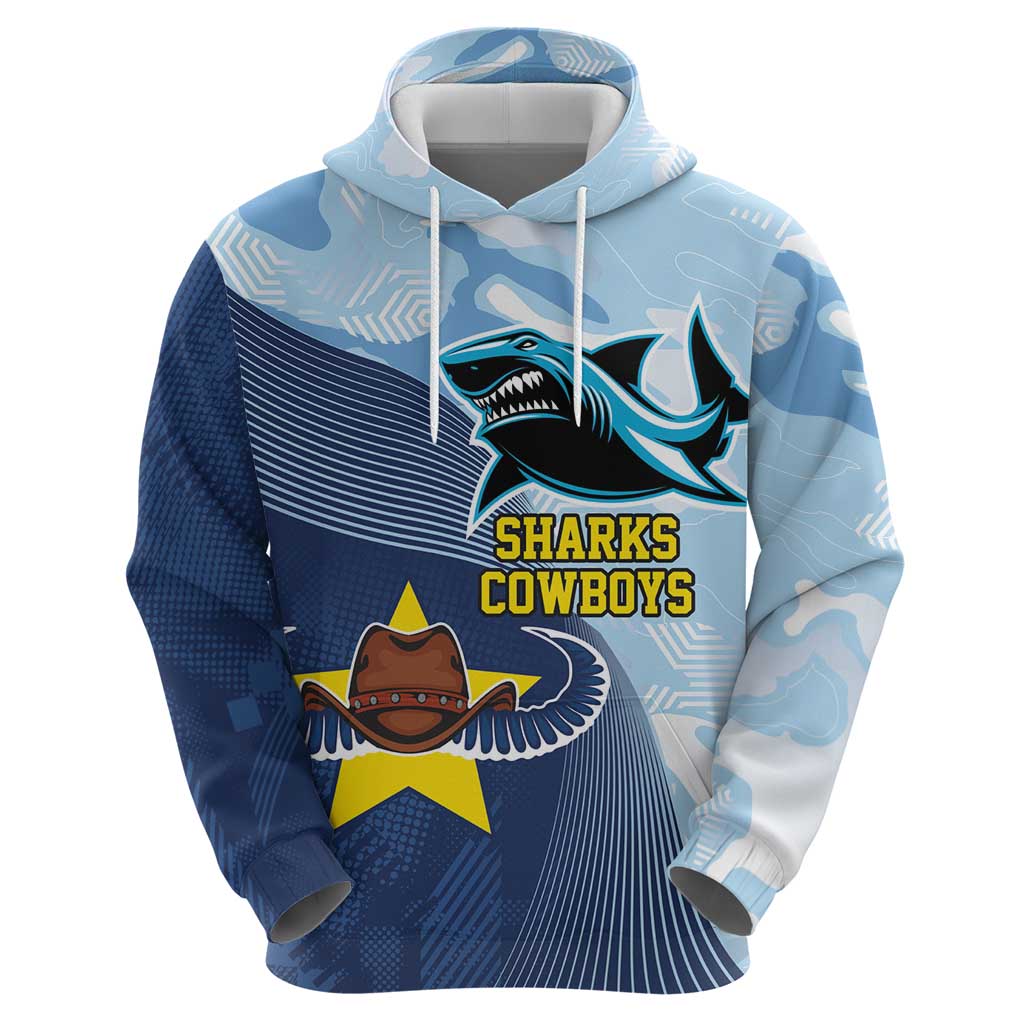 Sharks-Cowboys Rugby Custom Hoodie Half Dynamic Style LT9 - Vibe Hoodie Shop