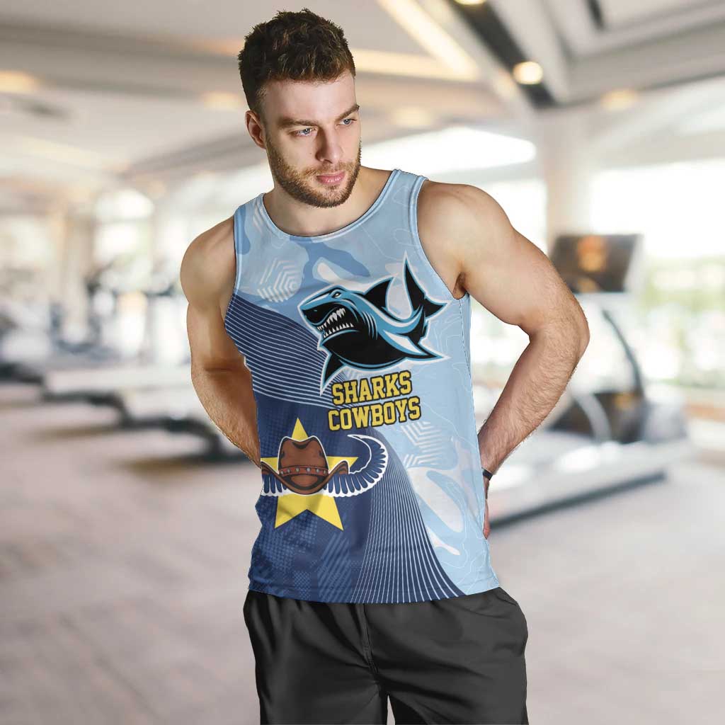 Sharks-Cowboys Rugby Custom Men Tank Top Half Dynamic Style - Vibe Hoodie Shop