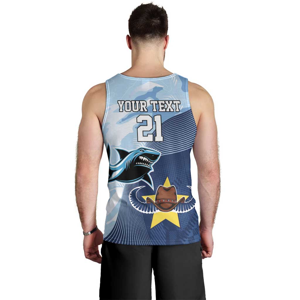 Sharks-Cowboys Rugby Custom Men Tank Top Half Dynamic Style - Vibe Hoodie Shop