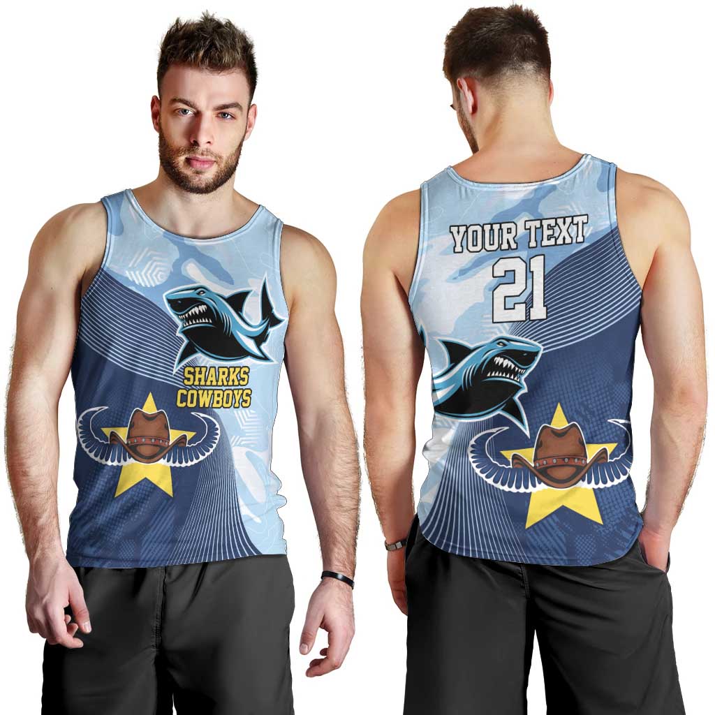 Sharks-Cowboys Rugby Custom Men Tank Top Half Dynamic Style - Vibe Hoodie Shop