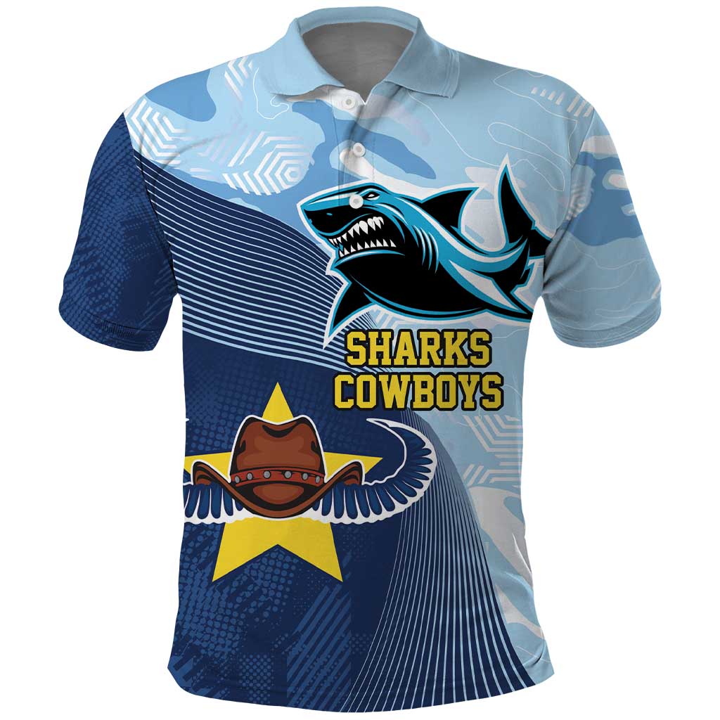 Sharks-Cowboys Rugby Custom Polo Shirt Half Dynamic Style LT9 - Vibe Hoodie Shop