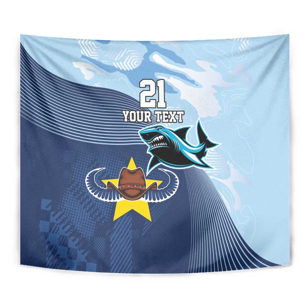 Sharks-Cowboys Rugby Custom Tapestry Half Dynamic Style - Vibe Hoodie Shop