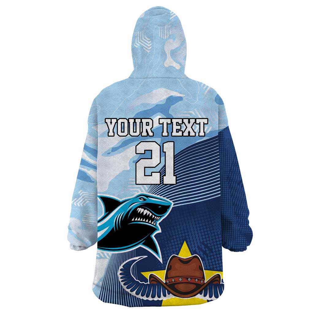 Sharks-Cowboys Rugby Custom Wearable Blanket Hoodie Half Dynamic Style - Vibe Hoodie Shop