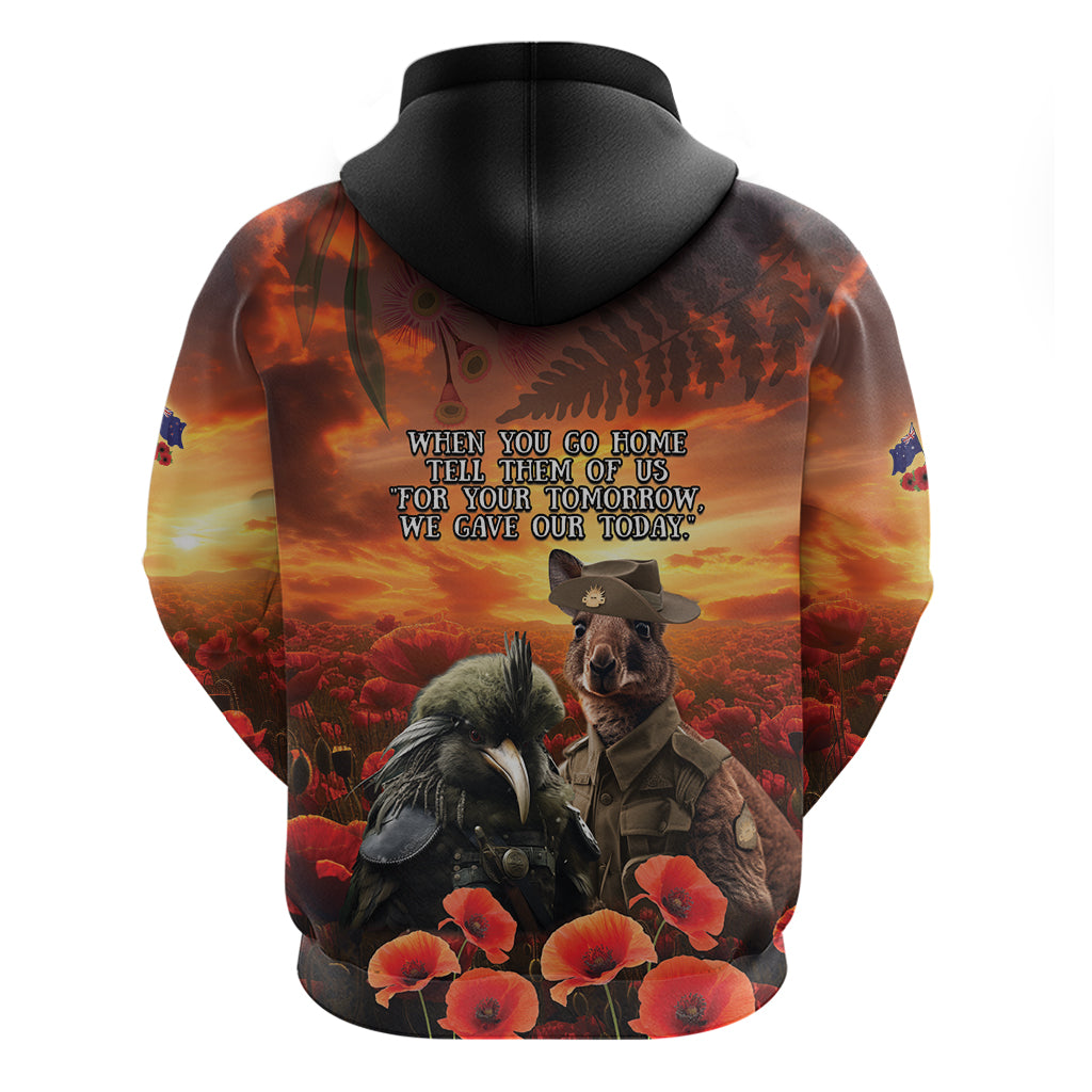 Kangaroo and Kiwi Soldier ANZAC Hoodie The Last War Memorial LT9 - Vibe Hoodie Shop