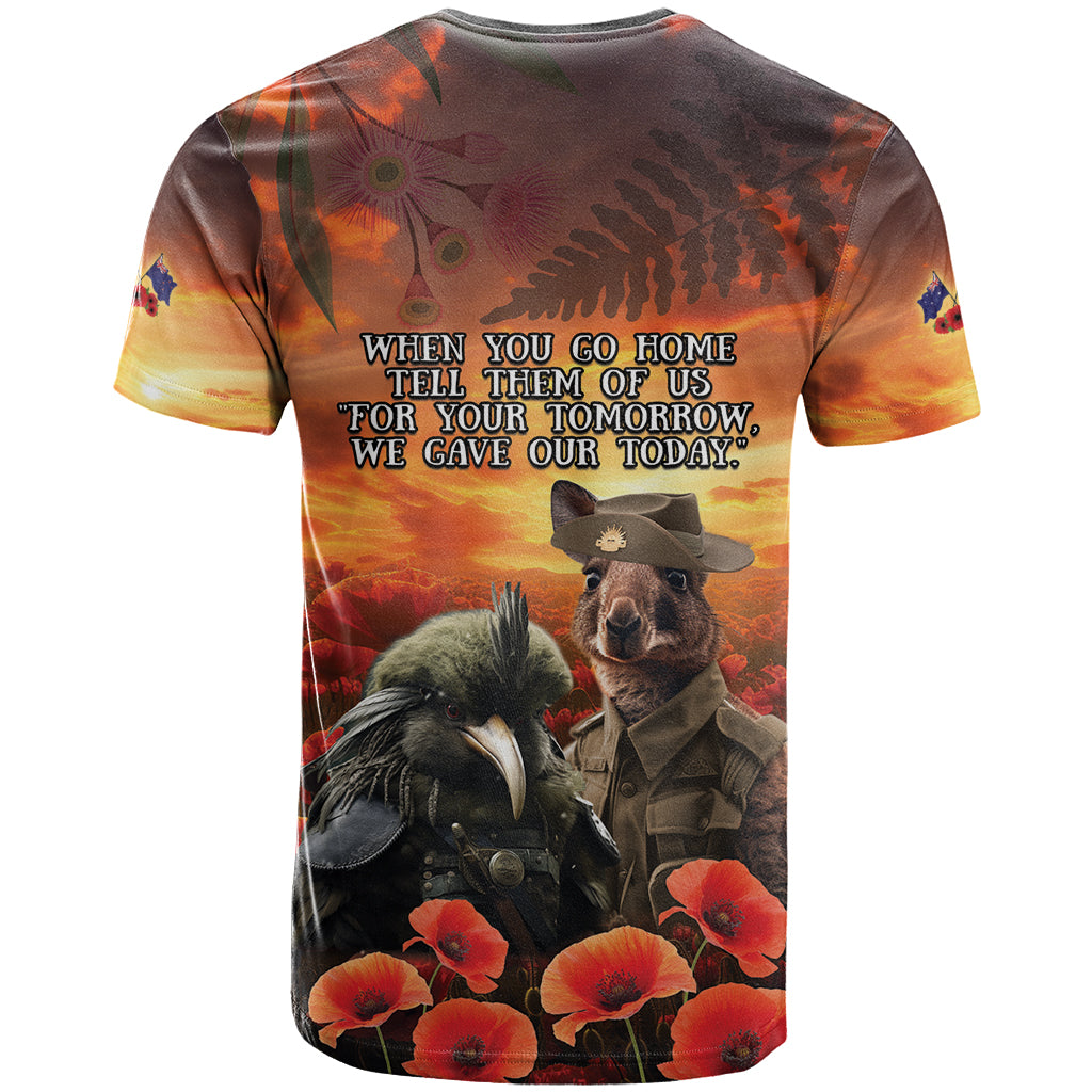 Kangaroo and Kiwi Soldier ANZAC T Shirt The Last War Memorial LT9 - Vibe Hoodie Shop