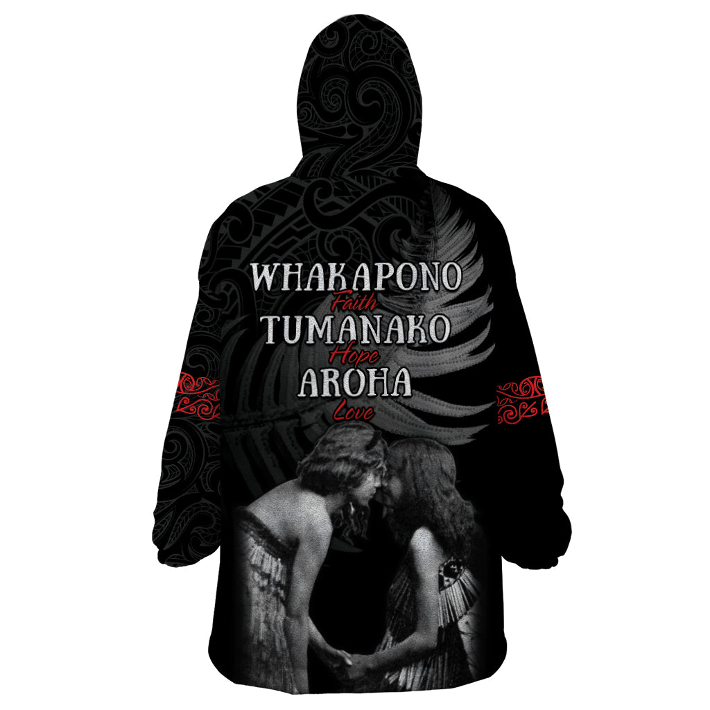 New Zealand Mother's Day Wearable Blanket Hoodie Maori Hongi Aroha Ahau Ki A Koe Mama - Vibe Hoodie Shop