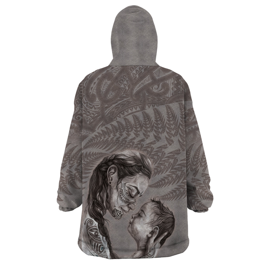 New Zealand Mother's Day Wearable Blanket Hoodie Maori Mo Toku Mama Silver Fern - Vibe Hoodie Shop