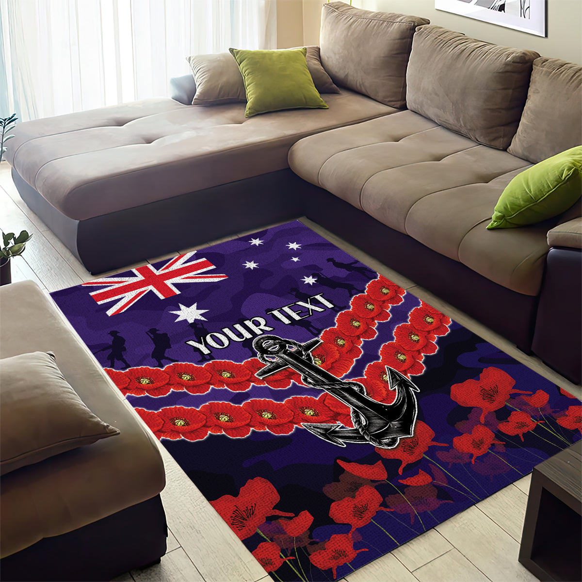 Custom Dockers Football Area Rug ANZAC Lest We Forget - Vibe Hoodie Shop