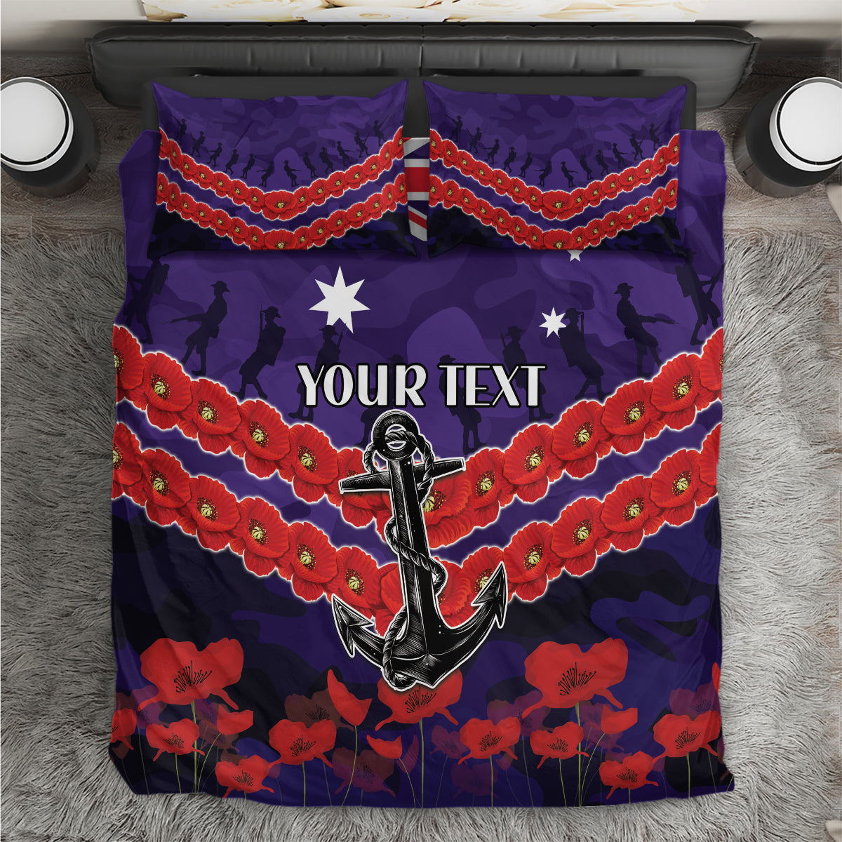 Custom Dockers Football Bedding Set ANZAC Lest We Forget - Vibe Hoodie Shop