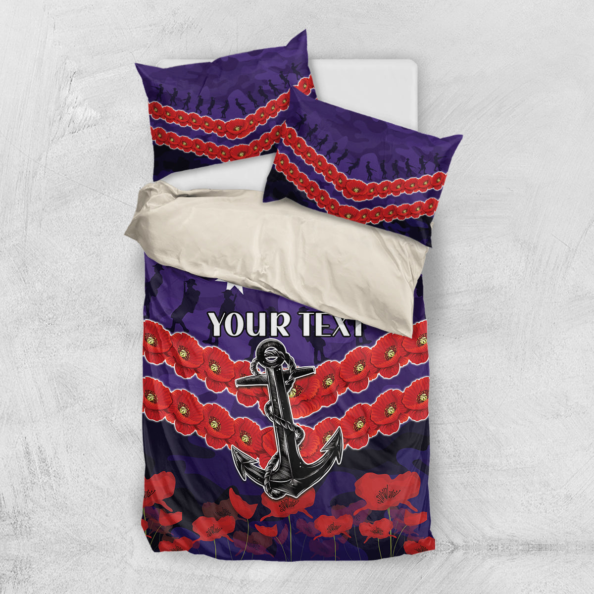 Custom Dockers Football Bedding Set ANZAC Lest We Forget - Vibe Hoodie Shop