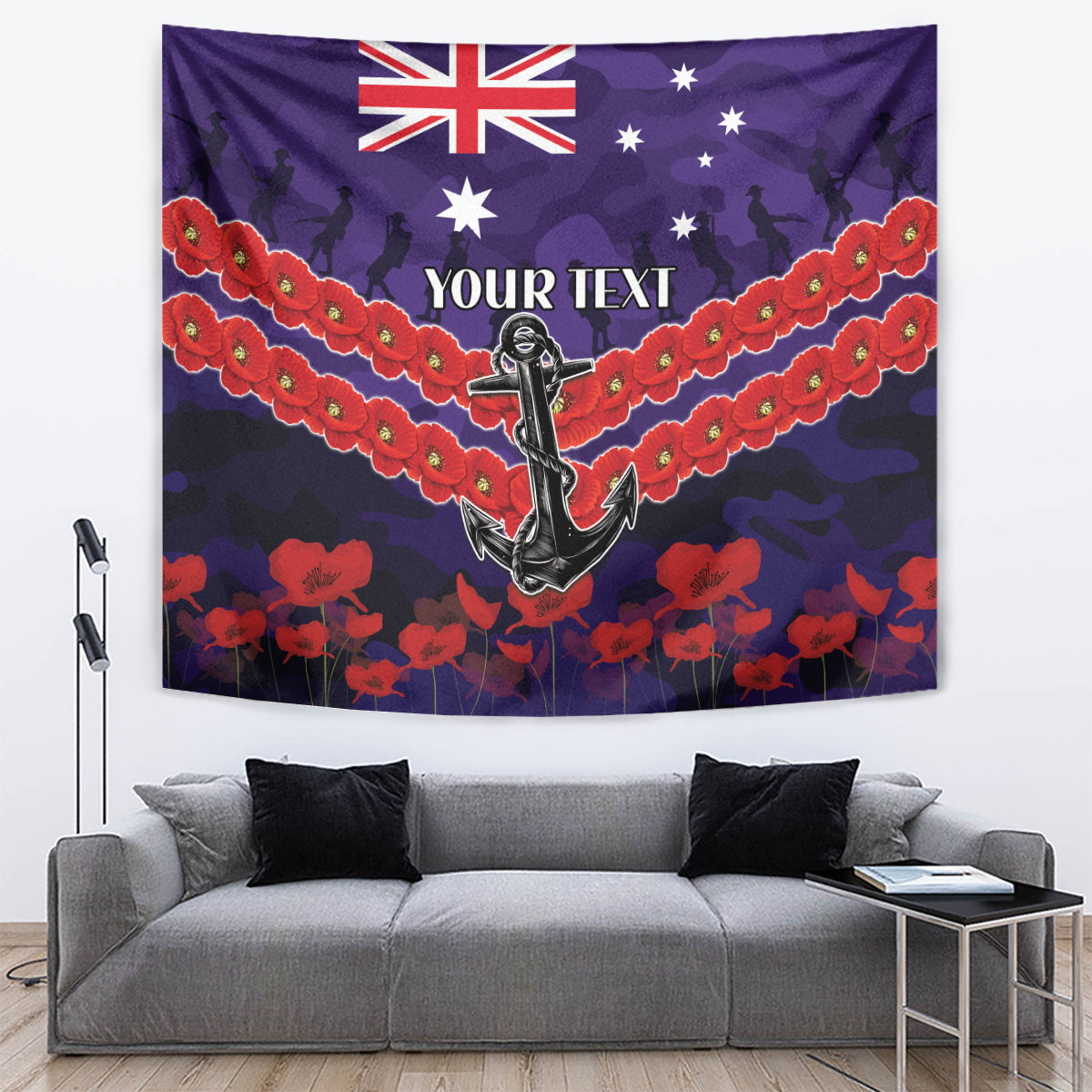 Custom Dockers Football Tapestry ANZAC Lest We Forget - Vibe Hoodie Shop