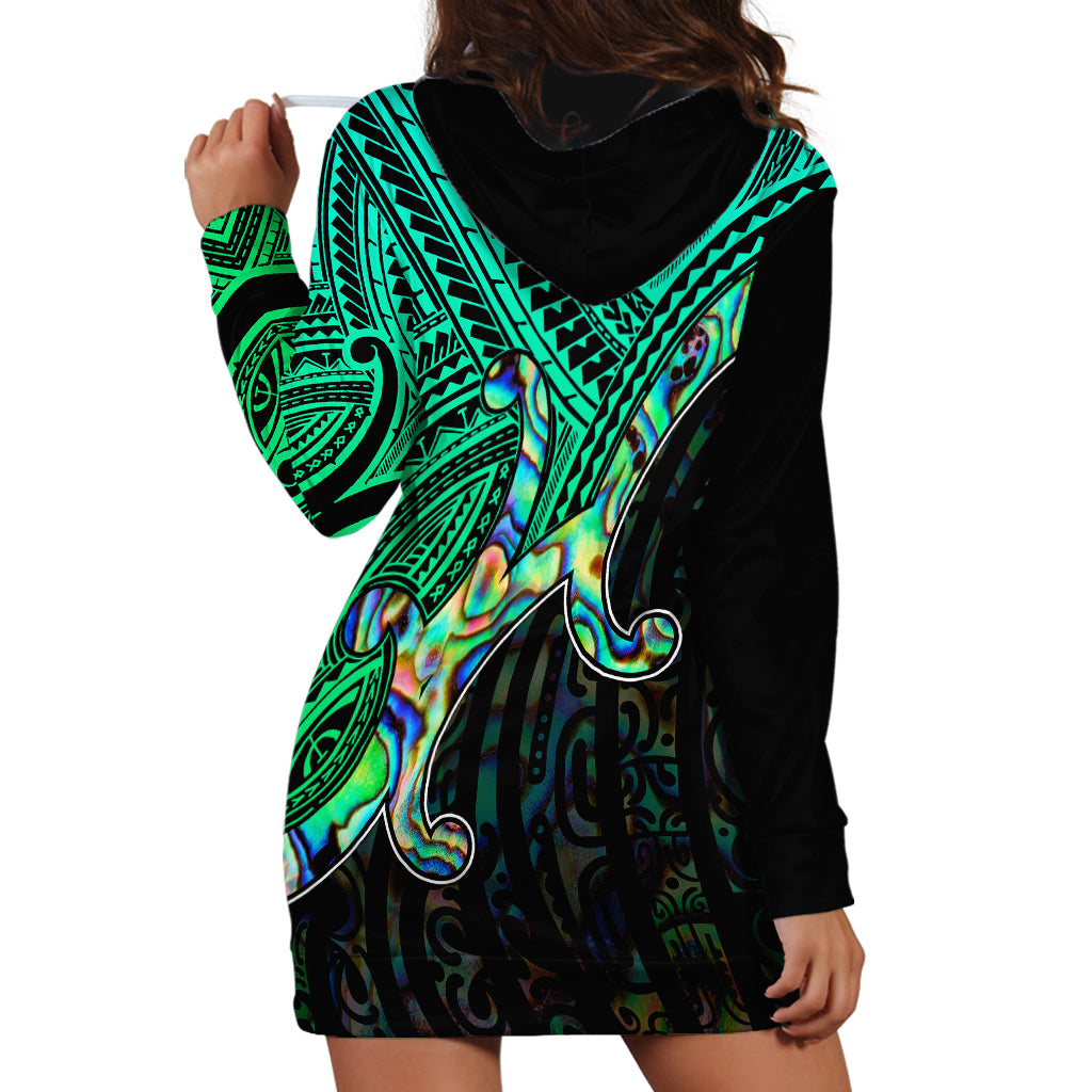 Aotearoa Papua Shell Hoodie Dress Maori Tribal Pattern - Vibe Hoodie Shop