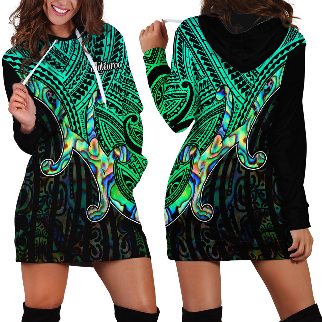 Aotearoa Papua Shell Hoodie Dress Maori Tribal Pattern - Vibe Hoodie Shop