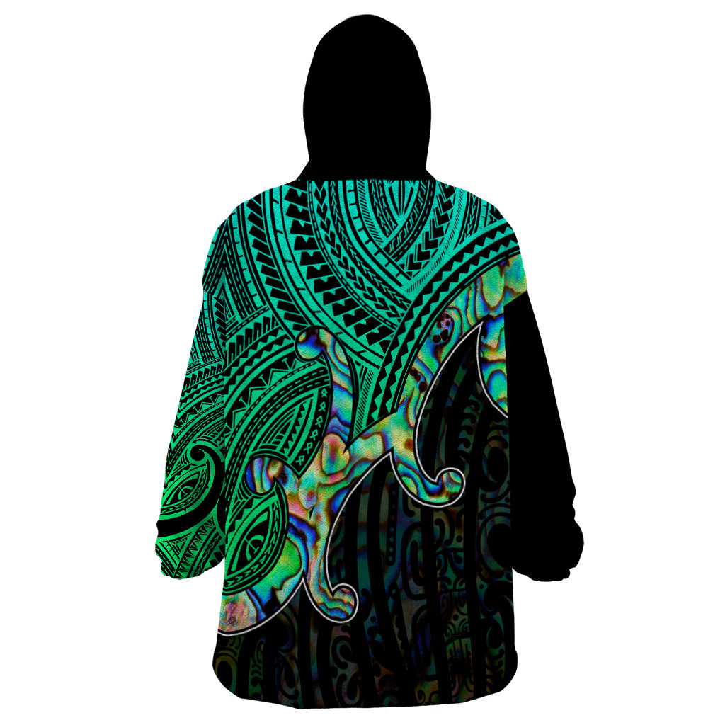 Custom Aotearoa Papua Shell Wearable Blanket Hoodie Maori Tribal Pattern - Vibe Hoodie Shop