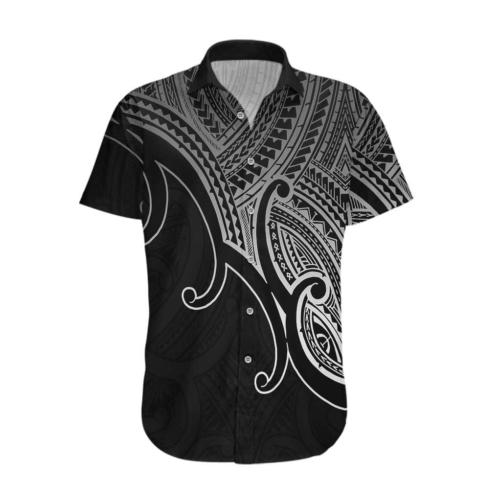 Aotearoa Maori Koru Hawaiian Shirt Polynesian Pacific Tribal - Black - Vibe Hoodie Shop