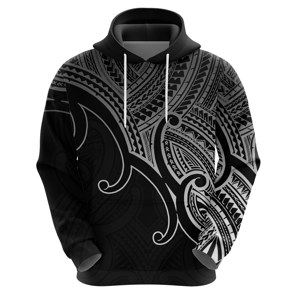 Aotearoa Maori Koru Hoodie Polynesian Pacific Tribal - Black LT9 - Vibe Hoodie Shop