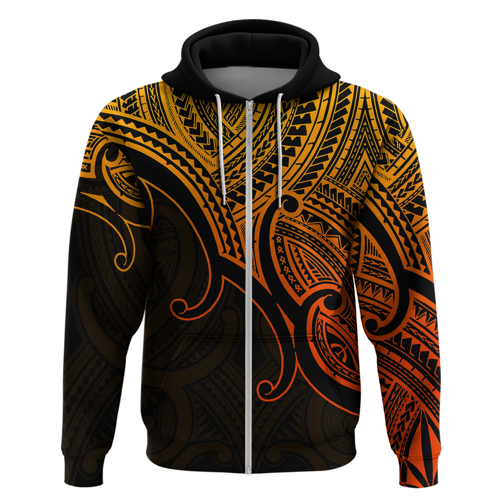 Aotearoa Maori Koru Hoodie Polynesian Pacific Tribal - Gold LT9 - Vibe Hoodie Shop