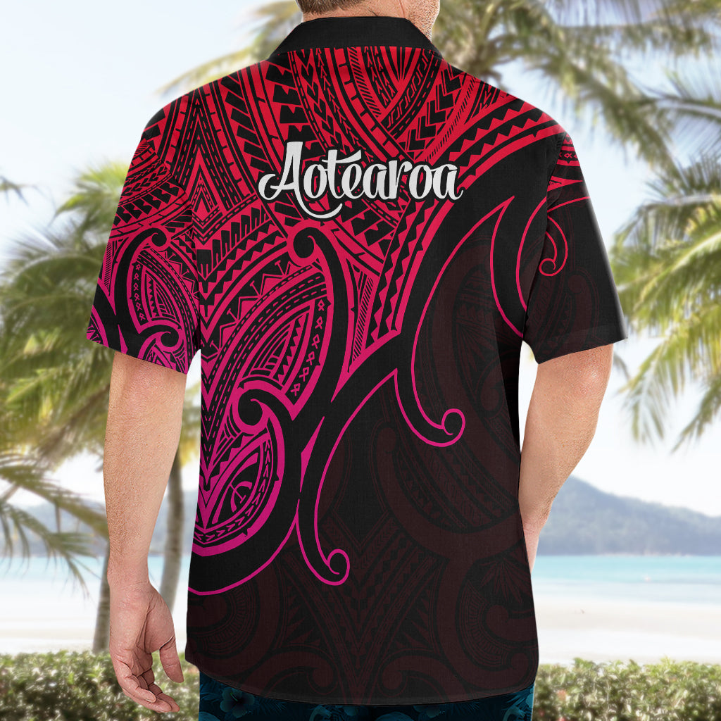 Aotearoa Maori Koru Hawaiian Shirt Polynesian Pacific Tribal - Pink - Vibe Hoodie Shop