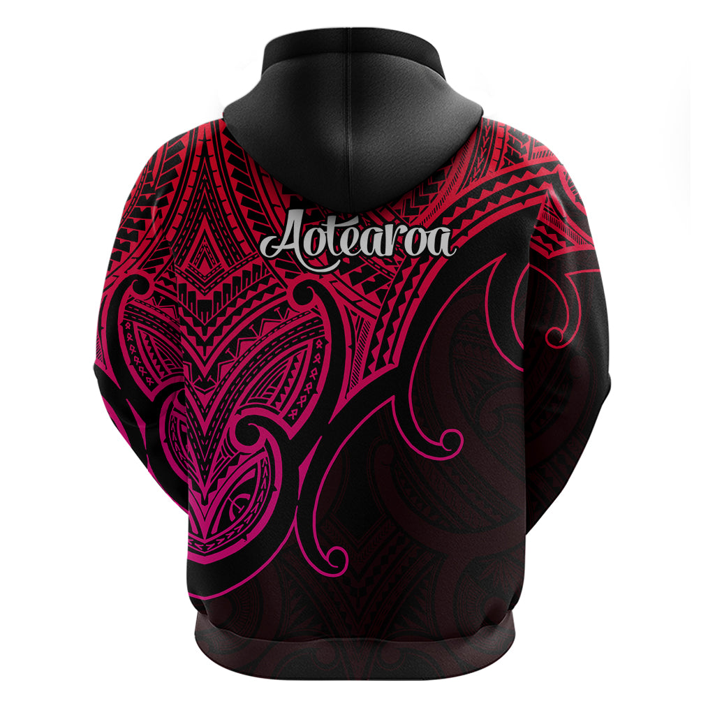 Aotearoa Maori Koru Hoodie Polynesian Pacific Tribal - Pink LT9 - Vibe Hoodie Shop