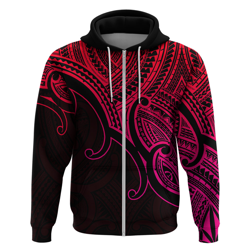 Aotearoa Maori Koru Hoodie Polynesian Pacific Tribal - Pink LT9 - Vibe Hoodie Shop