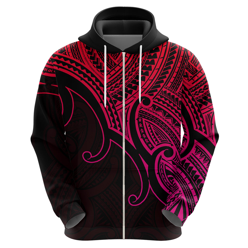 Aotearoa Maori Koru Hoodie Polynesian Pacific Tribal - Pink LT9 - Vibe Hoodie Shop