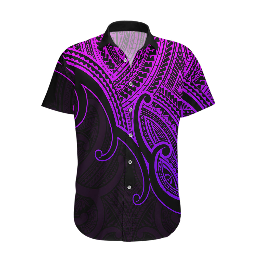 Aotearoa Maori Koru Hawaiian Shirt Polynesian Pacific Tribal - Purple - Vibe Hoodie Shop