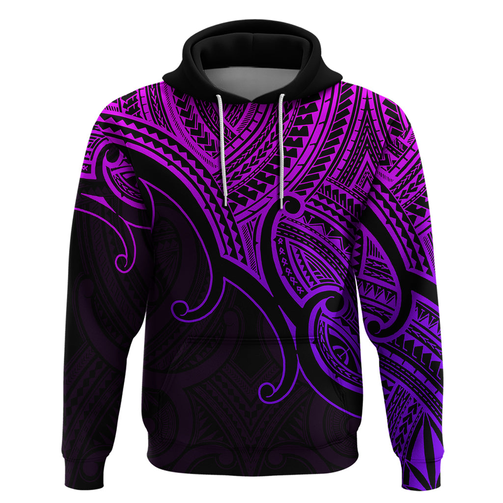Aotearoa Maori Koru Hoodie Polynesian Pacific Tribal - Purple LT9 - Vibe Hoodie Shop