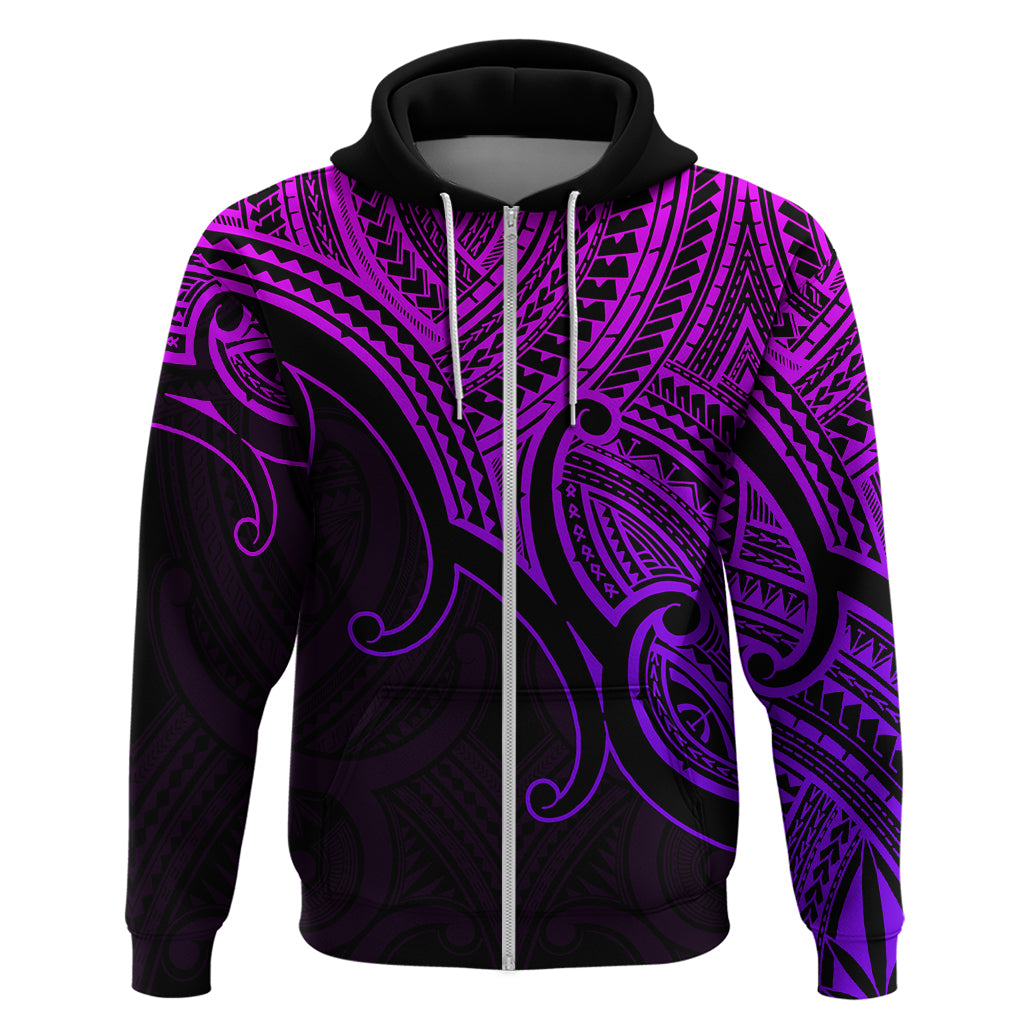 Aotearoa Maori Koru Hoodie Polynesian Pacific Tribal - Purple LT9 - Vibe Hoodie Shop