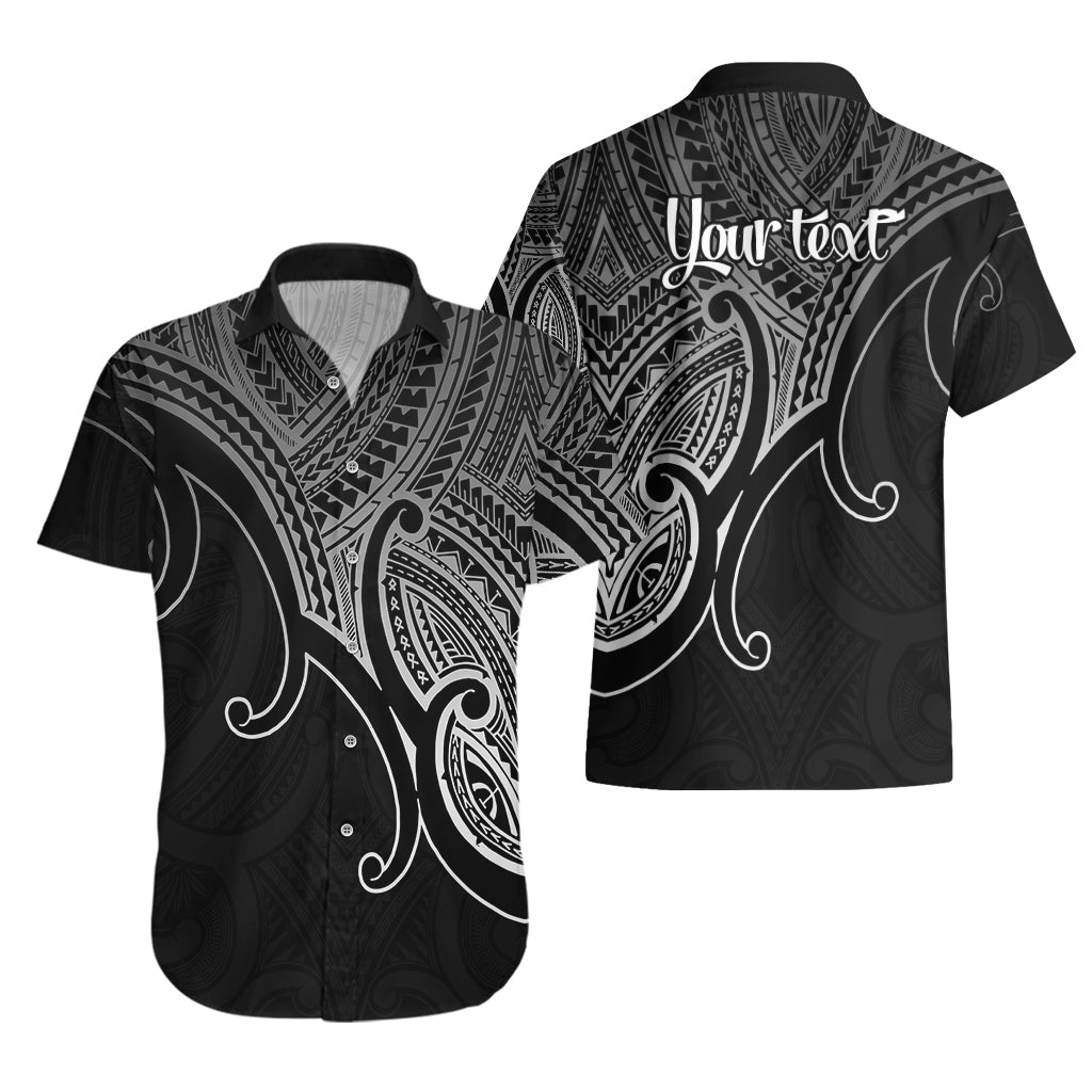 Custom Aotearoa Maori Koru Hawaiian Shirt Polynesian Pacific Tribal - Black - Vibe Hoodie Shop