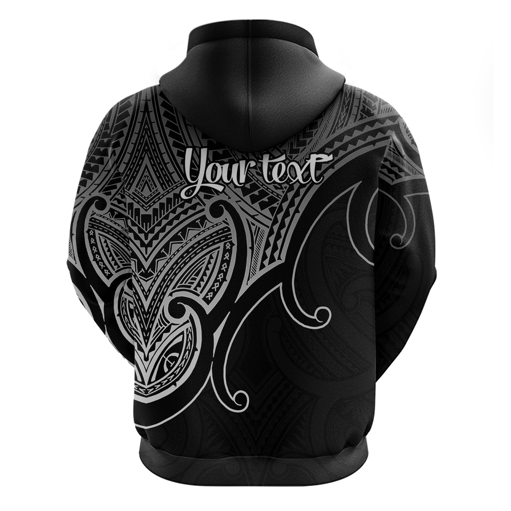 Custom Aotearoa Maori Koru Hoodie Polynesian Pacific Tribal - Black LT9 - Vibe Hoodie Shop