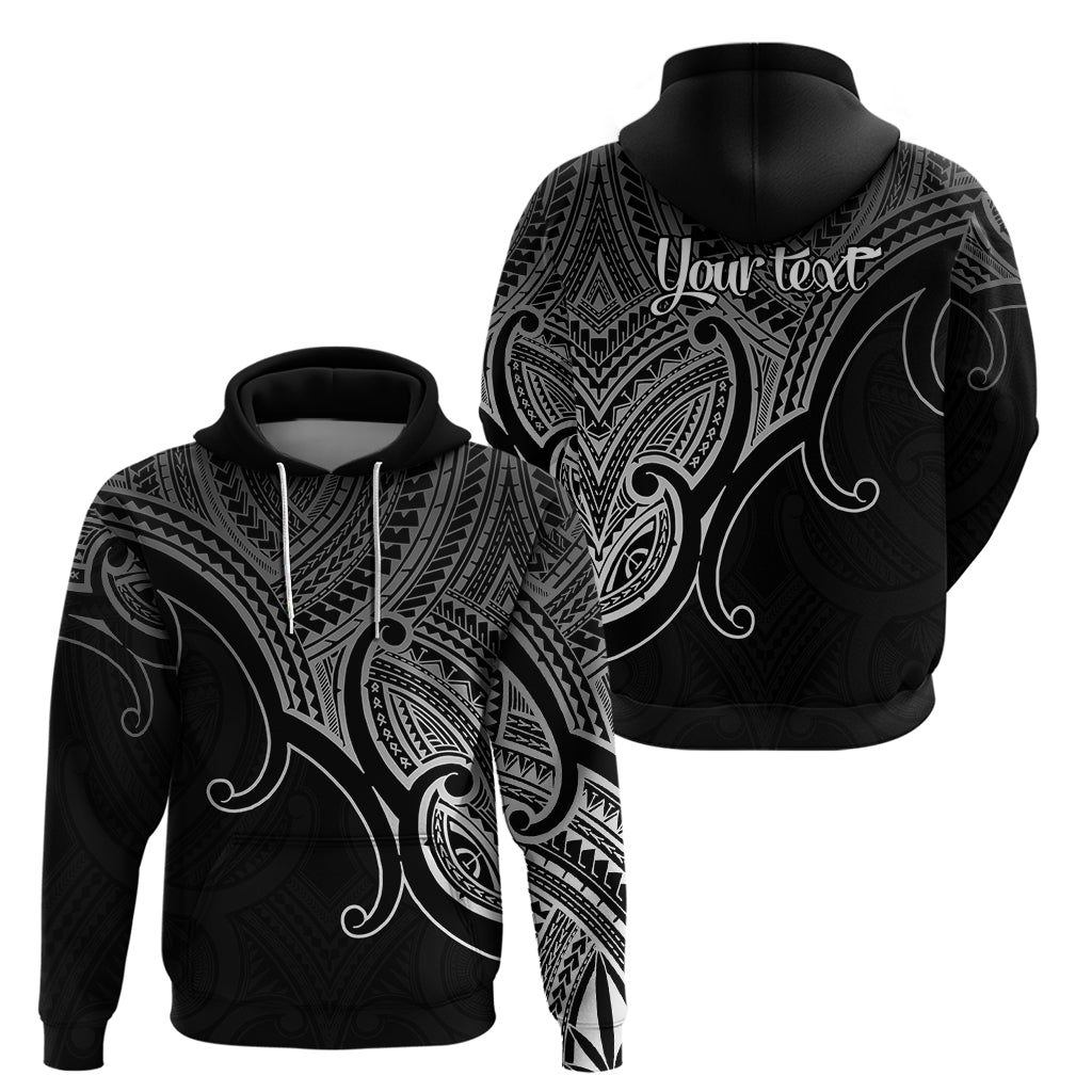 Custom Aotearoa Maori Koru Hoodie Polynesian Pacific Tribal - Black LT9 - Vibe Hoodie Shop