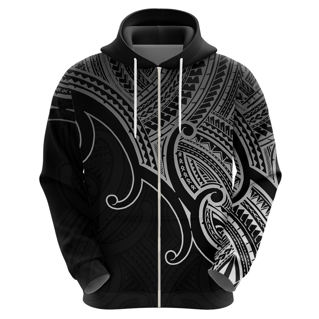 Custom Aotearoa Maori Koru Hoodie Polynesian Pacific Tribal - Black LT9 - Vibe Hoodie Shop