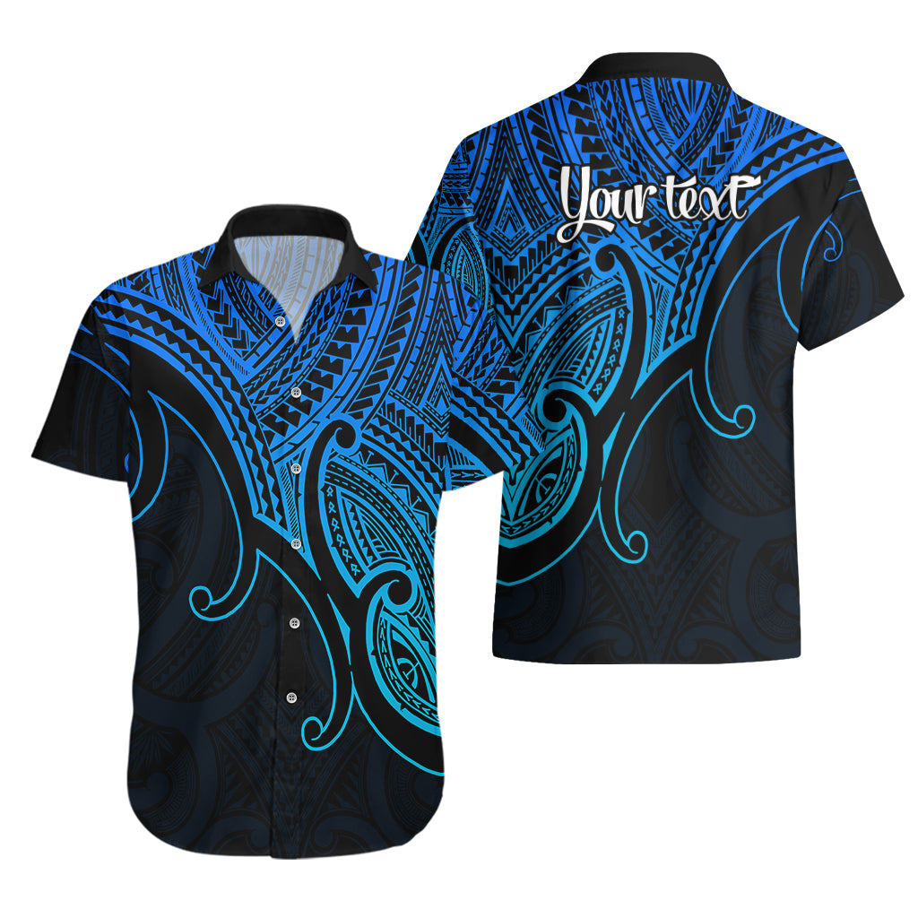 Custom Aotearoa Maori Koru Hawaiian Shirt Polynesian Pacific Tribal - Blue - Vibe Hoodie Shop