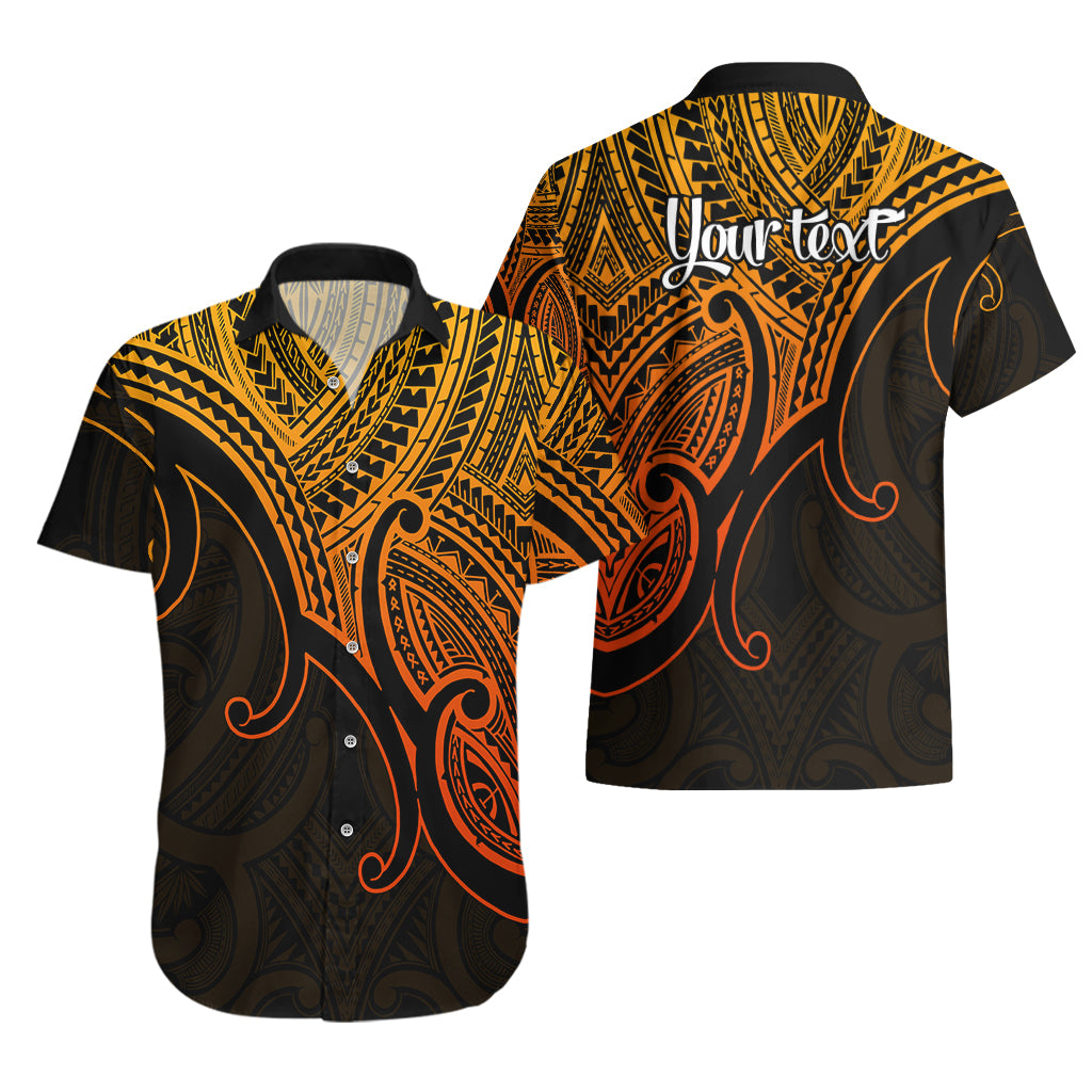 Custom Aotearoa Maori Koru Hawaiian Shirt Polynesian Pacific Tribal - Gold - Vibe Hoodie Shop