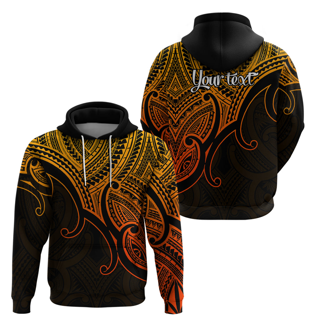 Custom Aotearoa Maori Koru Hoodie Polynesian Pacific Tribal - Gold LT9 - Vibe Hoodie Shop