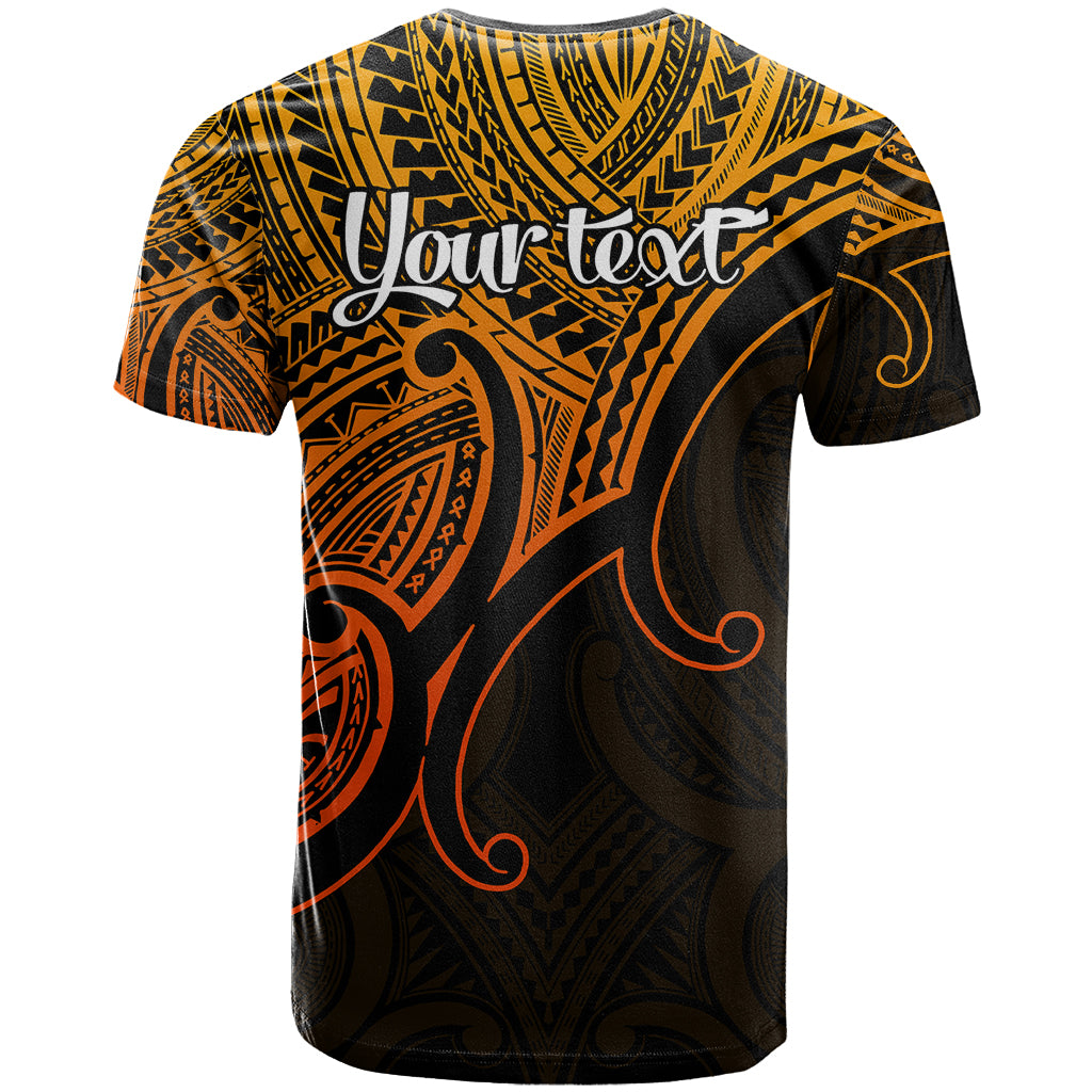 Custom Aotearoa Maori Koru T Shirt Polynesian Pacific Tribal - Gold LT9 - Vibe Hoodie Shop