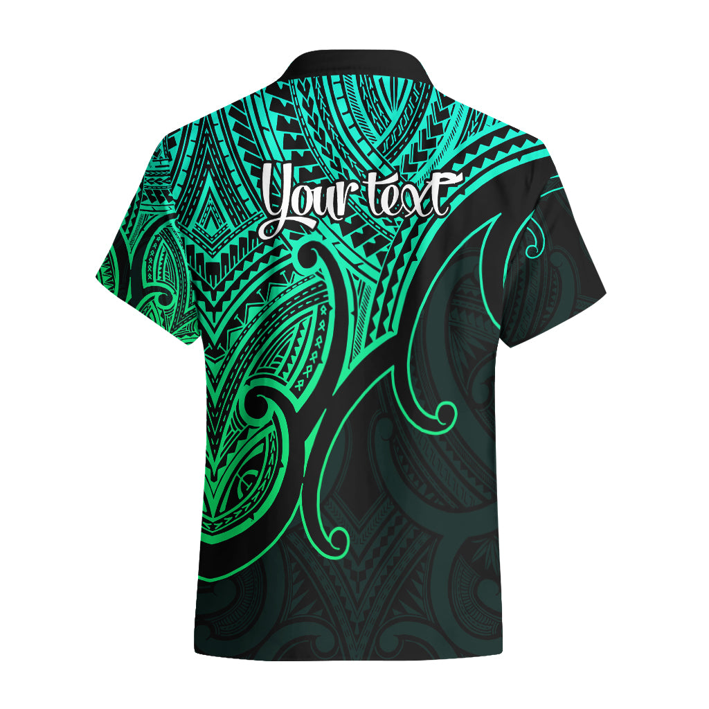 Custom Aotearoa Maori Koru Hawaiian Shirt Polynesian Pacific Tribal - Green - Vibe Hoodie Shop