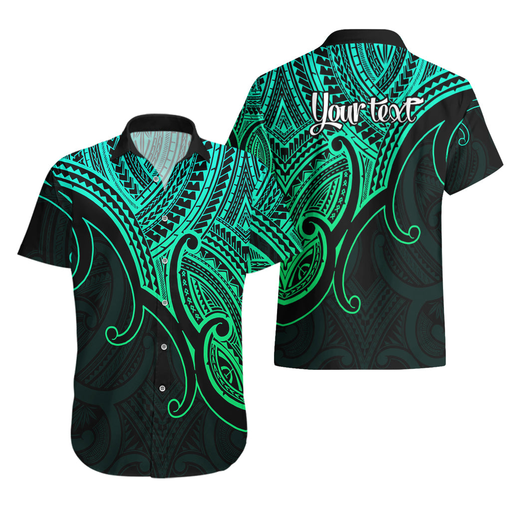 Custom Aotearoa Maori Koru Hawaiian Shirt Polynesian Pacific Tribal - Green - Vibe Hoodie Shop