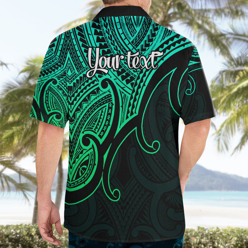 Custom Aotearoa Maori Koru Hawaiian Shirt Polynesian Pacific Tribal - Green - Vibe Hoodie Shop