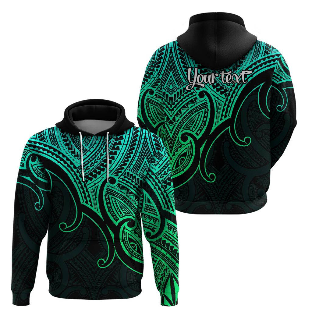 Custom Aotearoa Maori Koru Hoodie Polynesian Pacific Tribal - Green LT9 - Vibe Hoodie Shop